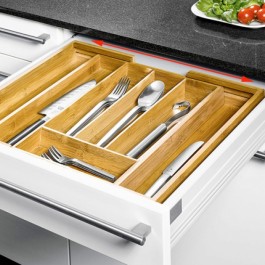 Organizador Extensível de Talheres em Bambu