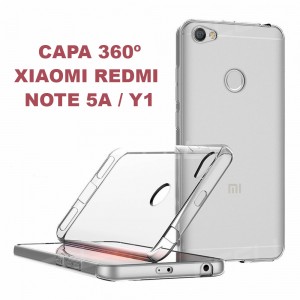 Capa 360 Gel Dupla Frente e Verso - Xiaomi Redmi Note 5A - Y1 - Transparente