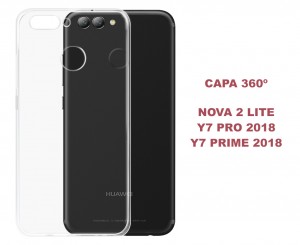 Capa 360 Gel Dupla Frente e Verso - Huawei Y7 Prime - Pro 2018