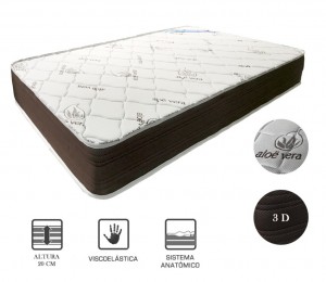 Colchão Viscoelástico 3D com tratamento Aloe Vera