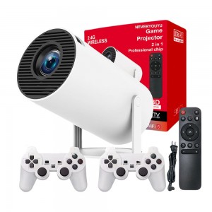 Projetor 2 em 1 Portátil 4k com Android e 30000 jogos