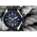 Relógio TIMECODE® SUEZ 1869 | Bracelete em Couro Preta e Mostrador Azul