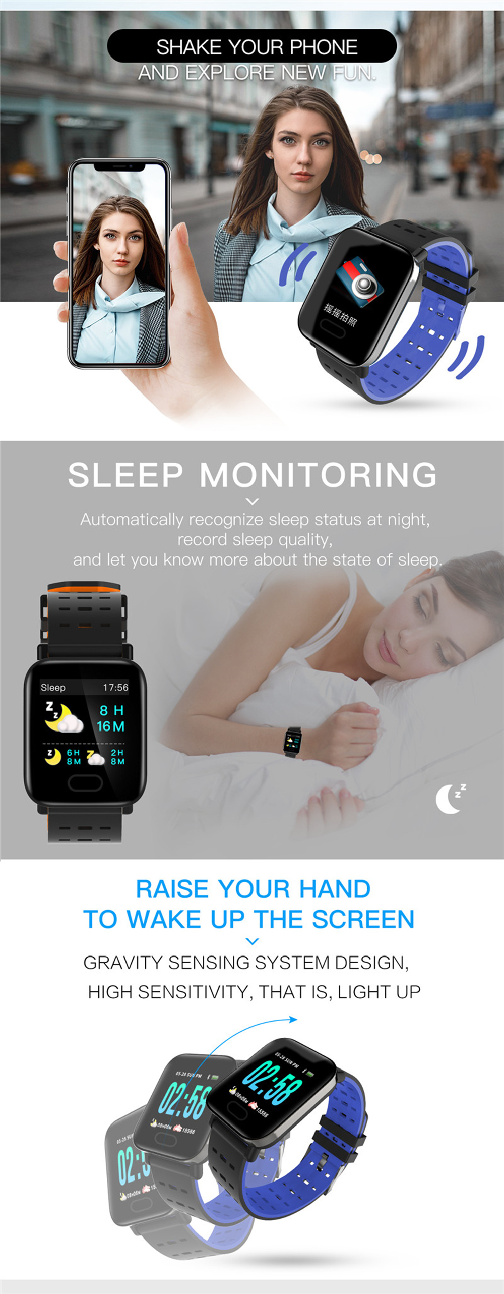 Relógio Smartwatch A6 otenha todas as funcionalidades do seu Smartphone - Android ou Iphone no seu pulso.