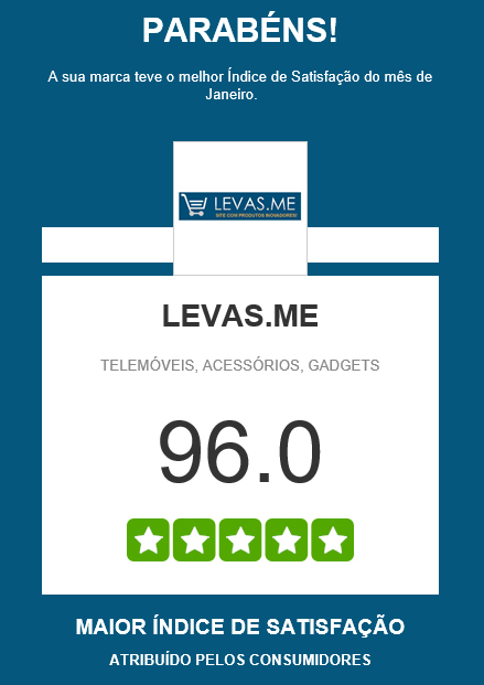 Levas.me - Melhor Índice de Satisfação - Janeiro Feedback - Reputação - Queixas