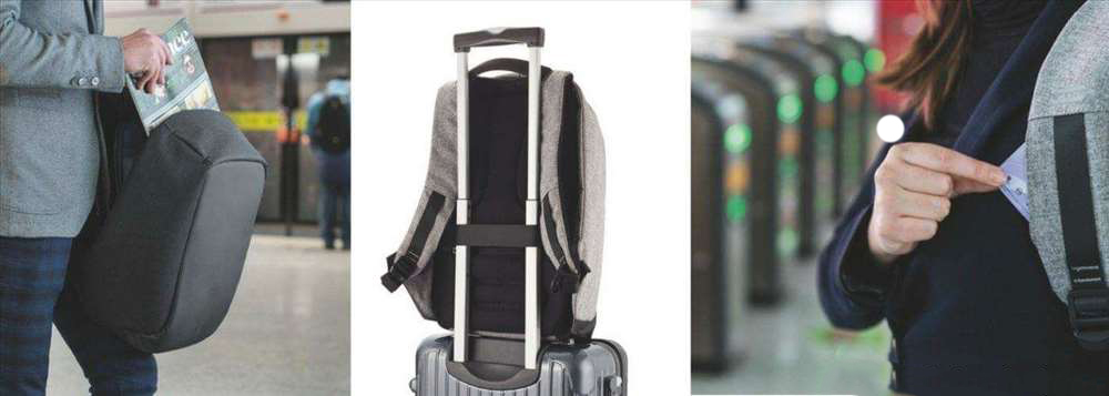 Mochila I-tech com sistema Anti-roubo, bastante completa, com muito bolsos e compartimentos, que lhe permite carregar os seus dispositivos em andamento!